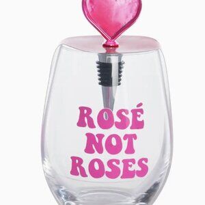 Rose Not Roses Wine Glass with Stopper